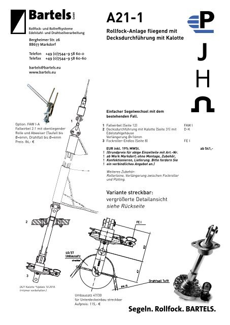 Segeln. Rollfock. BARTELS. - Bartels GmbH