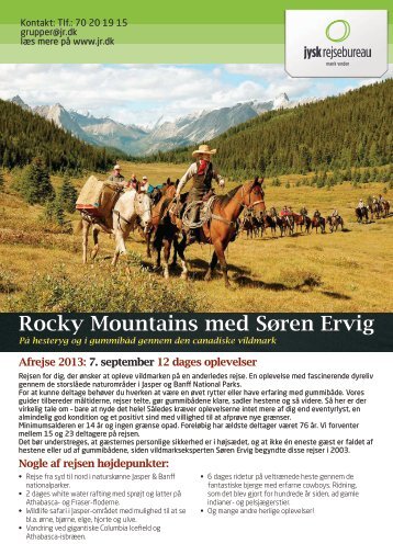 Hent brochure for Rocky Mountains - Jysk Rejsebureau