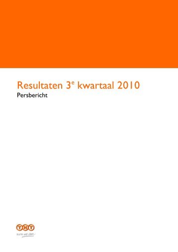 Persbericht - Resultaten 3e kwartaal 2010 - PostNL
