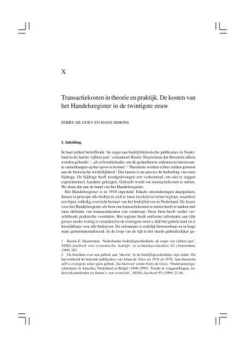Transactiekosten in theorie en praktijk - NEHA