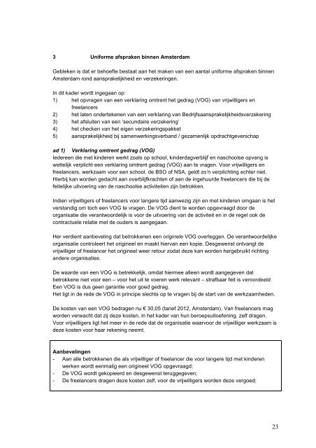 Checklist aansprakelijkheid en verzekeringen ... - BredeSchool