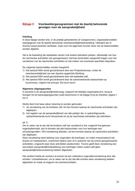 Checklist aansprakelijkheid en verzekeringen ... - BredeSchool