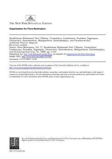 Rondeletieae (Rubiaceae): Part I (Rustia, Tresanthera ... - CNCFlora