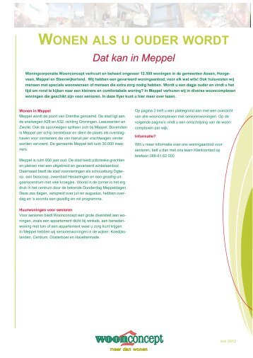 Wonen als u ouder wordt in Meppel - Woonconcept