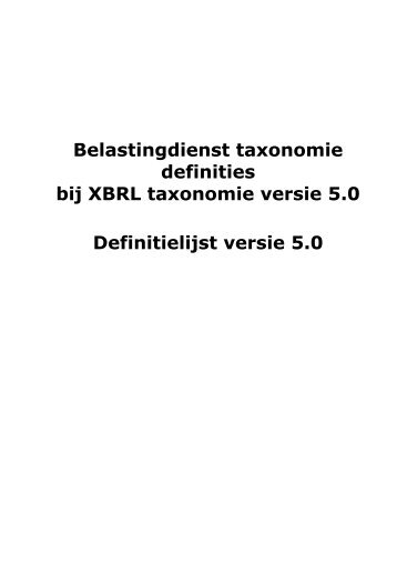 Belastingdienst Taxonomie definities 5.0 - SBR