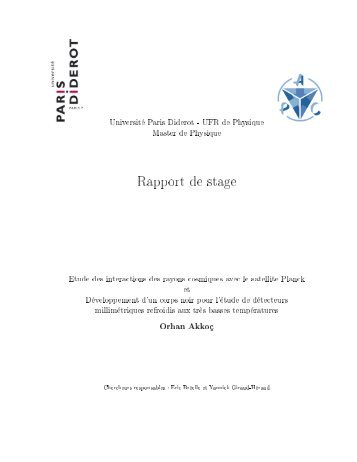 Rapport de stage - APC