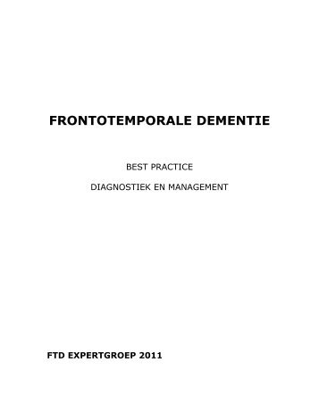 FRONTOTEMPORALE DEMENTIE - FTD Lotgenoten