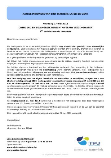 brief op voor de betrokken inwoners - Gemeente Sint-Martens-Latem