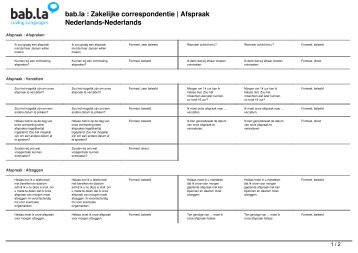 : Zakelijke correspondentie | Afspraak (Nederlands ... - Bab.la