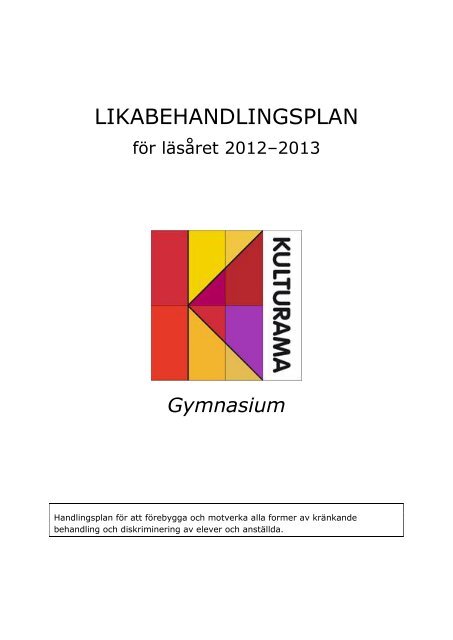 LIKABEHANDLINGSPLAN - Kulturama