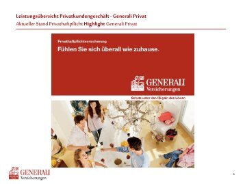 Leistungsübersicht Privatkundengeschäft - Generali Privat