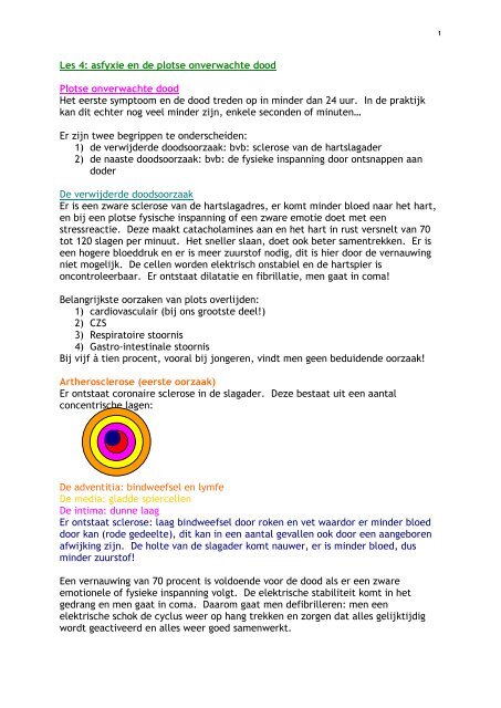 Les 4: asfyxie en de plotse onverwachte dood