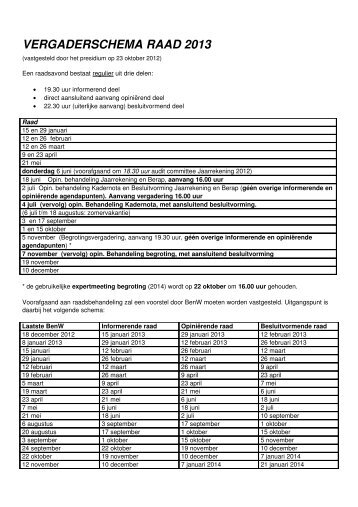 201112 Opinierend agendapunt 10 Bijlage 2 Vergaderschema raad