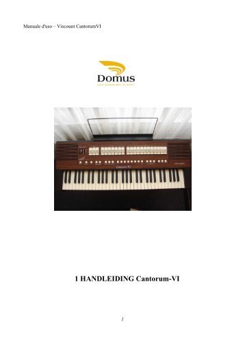 1 HANDLEIDING Cantorum-VI - S. de Wit & Zn.