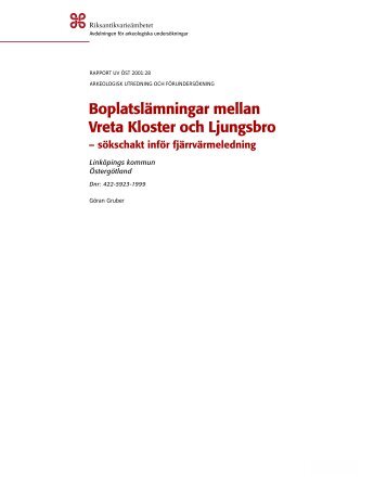 UV Öst Rapport 2001:28 - Riksantikvarieämbetet, avdelningen för ...