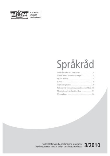 Språkråd 3/2010 - Valtioneuvoston kanslia