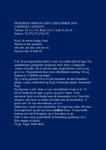 Download prædiken december 2010 - Vester Aaby og Aastrup Kirker