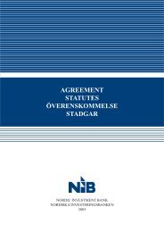 Agreement & Statutes - Nordic Investment Bank