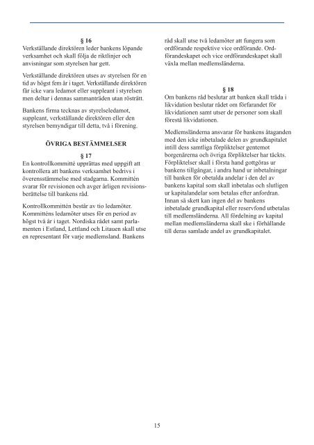 Agreement & Statutes - Nordic Investment Bank