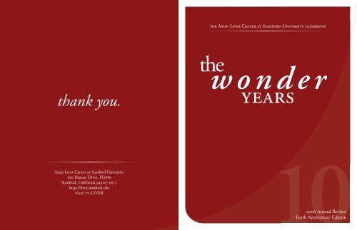 Year In Review 2006 Asian Liver Center Stanford University