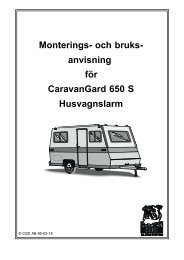 Bruks- & monteringanvisning CaravanGard 650 S