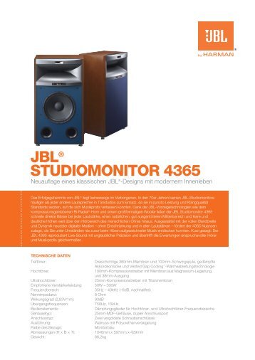 JBL® STUDIOMONITOR 4365