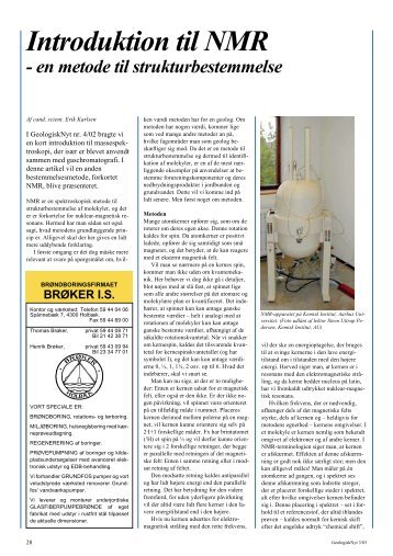 Introduktion til NMR - GeologiskNyt