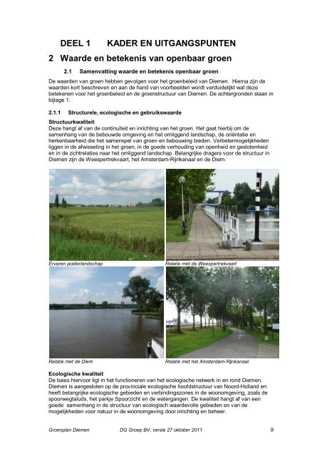 Groenplan Diemen 2011 - Gemeente Diemen