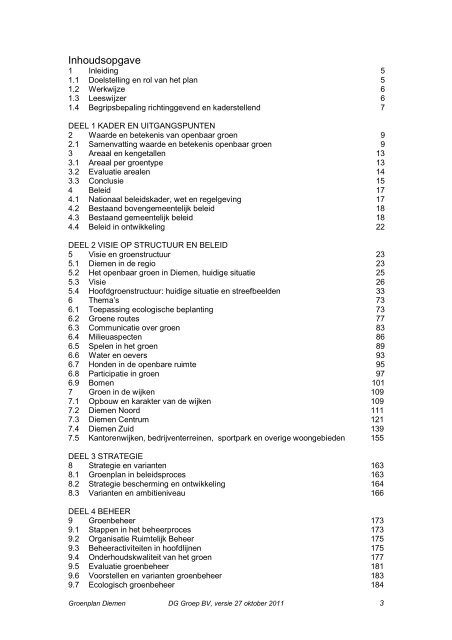 Groenplan Diemen 2011 - Gemeente Diemen