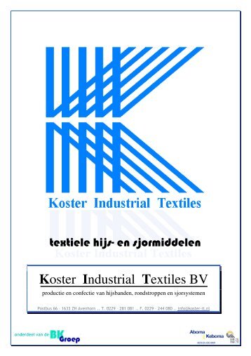 Product brochure in PDF - Koster Industrial Textiles B.V.