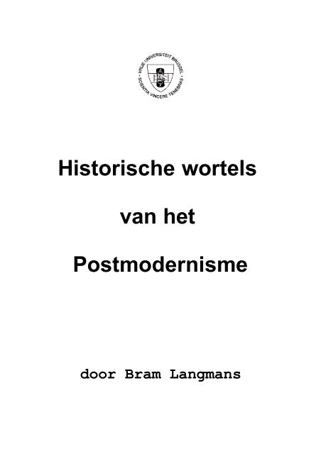 Historische Wortels Van Het Postmodernisme