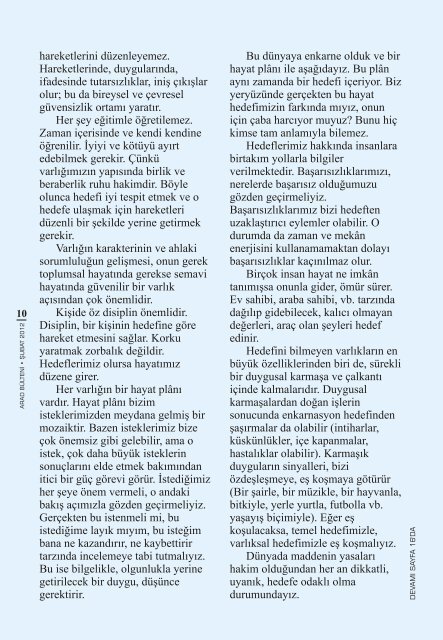 İnsanın Hedefi Nedir? - arad : : ankara ruhsal araştırmalar derneği