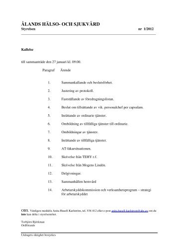 20120127, § 1-14 - Ålands Hälso- och Sjukvård