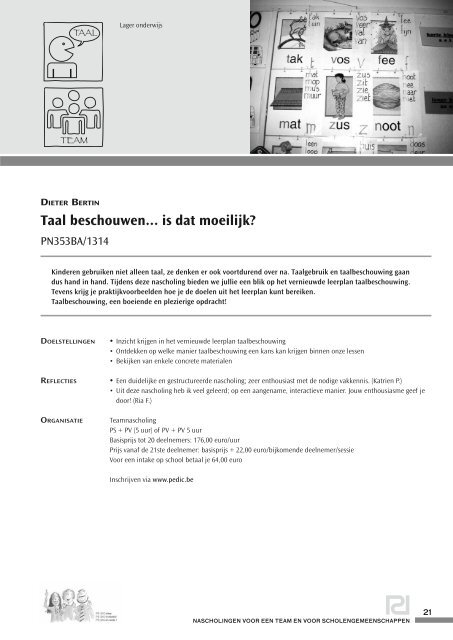 Nascholingsbrochure basisonderwijs 2013-2014 - Pedic