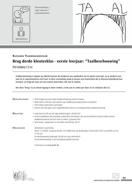 Nascholingsbrochure basisonderwijs 2013-2014 - Pedic