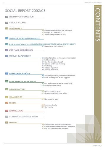 Full Social Report 2002/03 - British American Tobacco