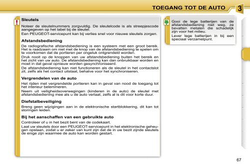 Peugeot 207 Gebruikers Handboek - peugeot207club.nl