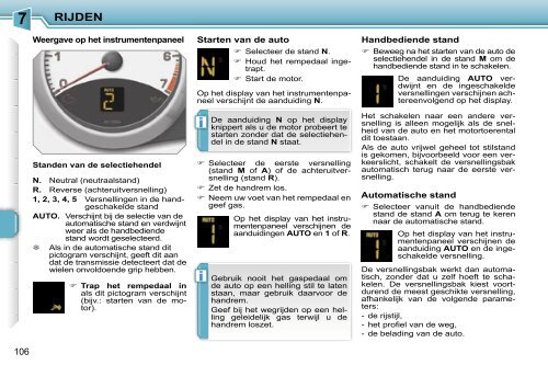 Peugeot 207 Gebruikers Handboek - peugeot207club.nl