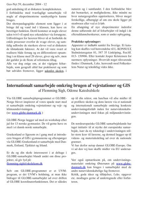 Geo-Nyt 59 december 2004 Geografilærerforeningen