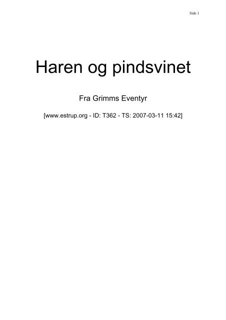 Haren og pindsvinet
