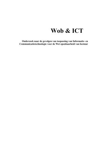 Evaluatie van de Wob in verband met ICT ... - Arno R. Lodder