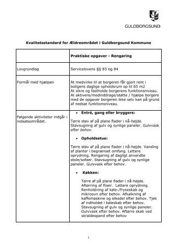 Kvalitetsstandarder - Rengøring forslag rettet 2012 - Guldborgsund ...