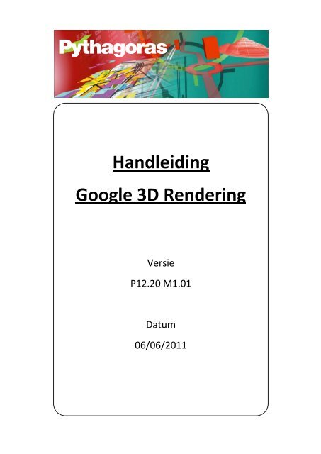 Handleiding Google 3D Rendering Pythagoras