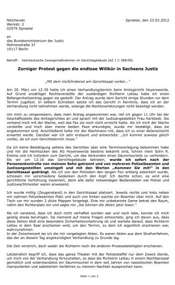 Zorniger Protest gegen die endlose Willkür in Sachsens ... - UdSSR.su