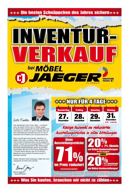 NUR FÜR 4 TAGE - Möbel Jaeger