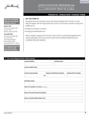 Financial Consultant Change Form - John Hancock Funds