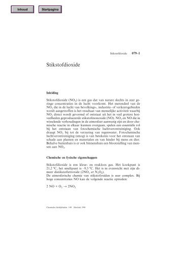 Stikstofdioxide - Chemische Feitelijkheden