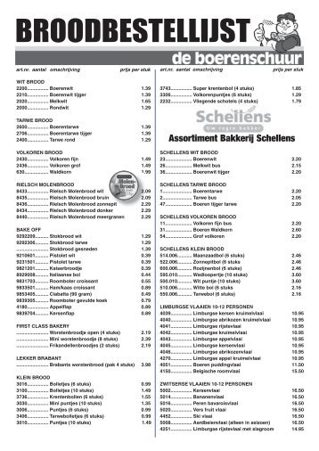 broodbestellijst 2011 A4.indd - Boerenschuur