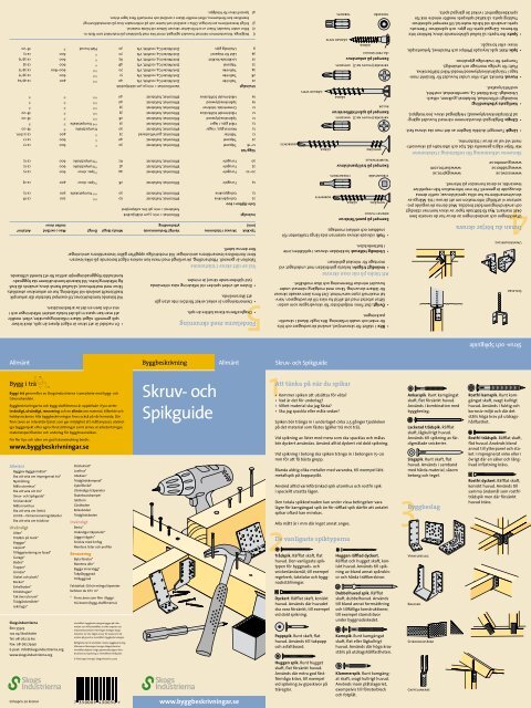 Skruv- och Spikguide - Cheapy