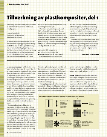 Tillverkning av plastkompositer, del 1 - Plastnet.se